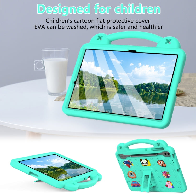 For Samsung Galaxy Tab S9 FE+ 12.4 X610N Handle Kickstand Children EVA Shockproof Tablet Case(Mint Green) by buy2fix