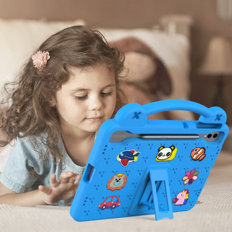 For Samsung Galaxy Tab S9 FE+ 12.4 X610N Handle Kickstand Children EVA Shockproof Tablet Case(Sky Blue) by buy2fix