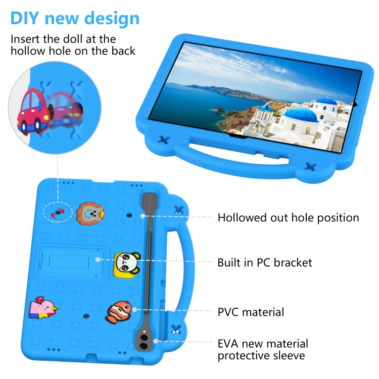 For Samsung Galaxy Tab S9 FE+ 12.4 X610N Handle Kickstand Children EVA Shockproof Tablet Case(Sky Blue) by buy2fix