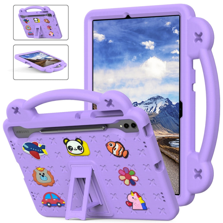 For Samsung Galaxy S7 FE 12.4 T730 / T736 Handle Kickstand Children EVA Shockproof Tablet Case(Light Purple) - Galaxy Tab S7 FE by buy2fix | Online Shopping UK | buy2fix