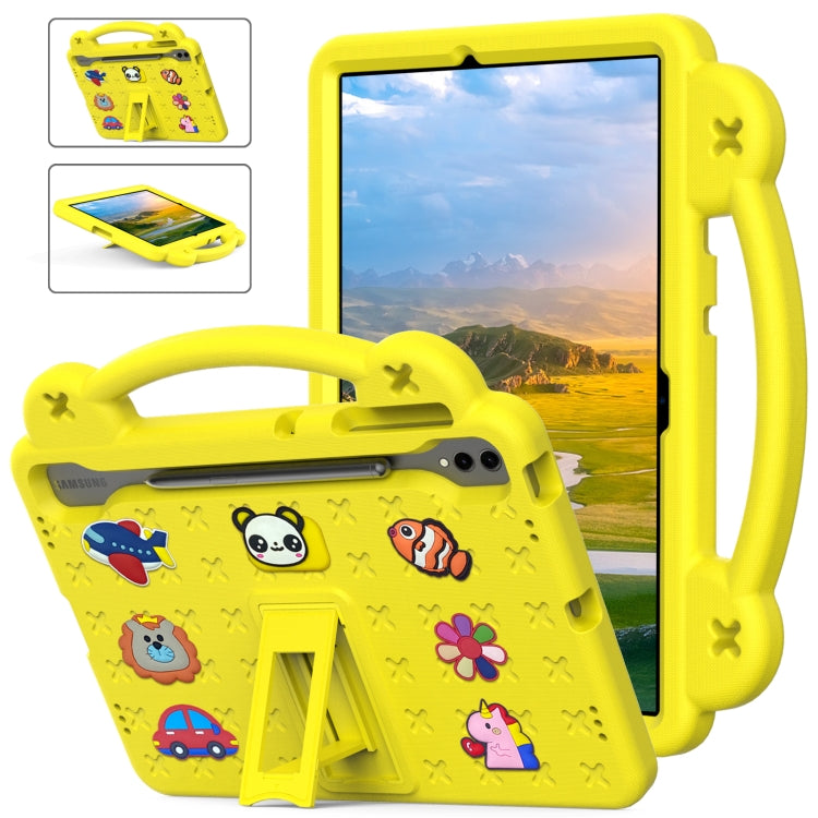 For Samsung Galaxy S7 FE 12.4 T730 / T736 Handle Kickstand Children EVA Shockproof Tablet Case(Yellow) - Galaxy Tab S7 FE by buy2fix | Online Shopping UK | buy2fix
