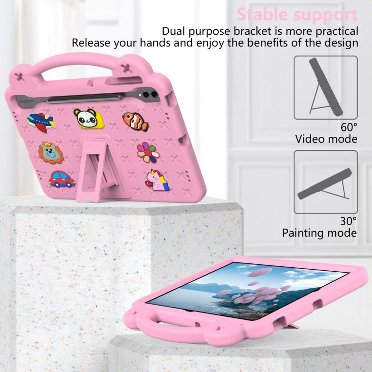 For Samsung Galaxy Tab S8+ 12.4 X800/X806 Handle Kickstand Children EVA Shockproof Tablet Case(Pink) by buy2fix
