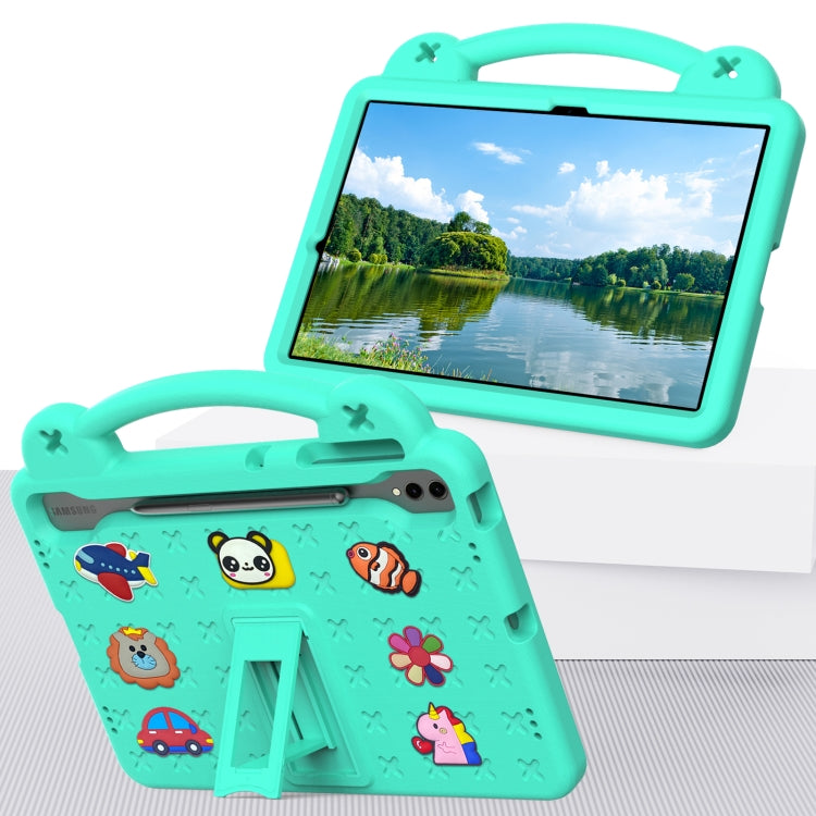 For Samsung Galaxy Tab S8+ 12.4 X800/X806 Handle Kickstand Children EVA Shockproof Tablet Case(Mint Green) by buy2fix