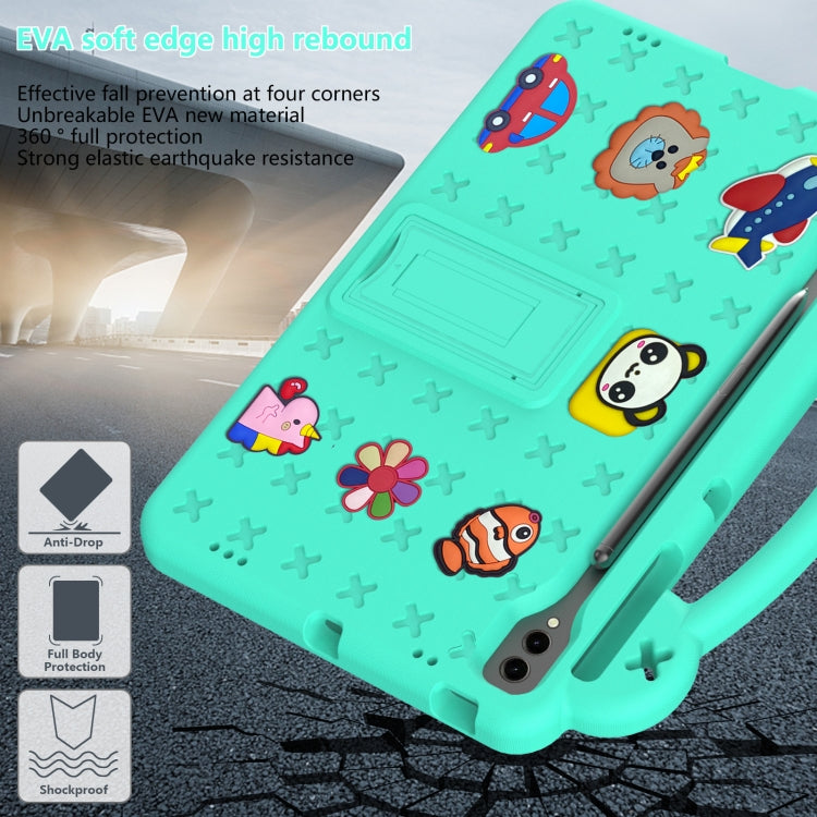 For Samsung Galaxy Tab S8+ 12.4 X800/X806 Handle Kickstand Children EVA Shockproof Tablet Case(Mint Green) by buy2fix