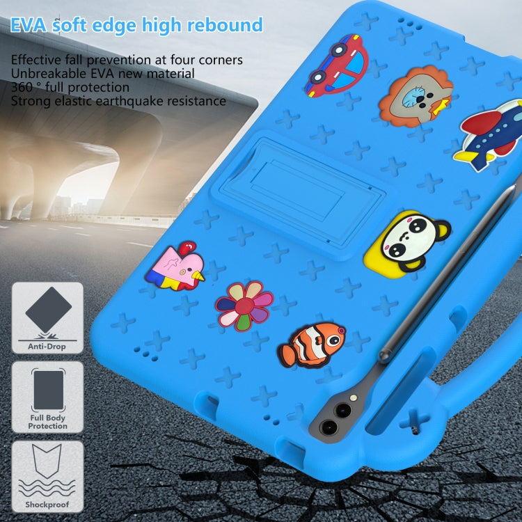 For Samsung Galaxy Tab S8+ 12.4 X800/X806 Handle Kickstand Children EVA Shockproof Tablet Case(Sky Blue) by buy2fix