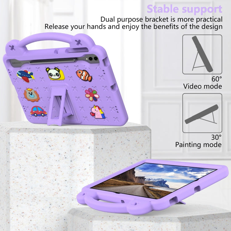 For Samsung Galaxy Tab S8+ 12.4 X800/X806 Handle Kickstand Children EVA Shockproof Tablet Case(Light Purple) - Galaxy Tab S8+ Cases by buy2fix | Online Shopping UK | buy2fix