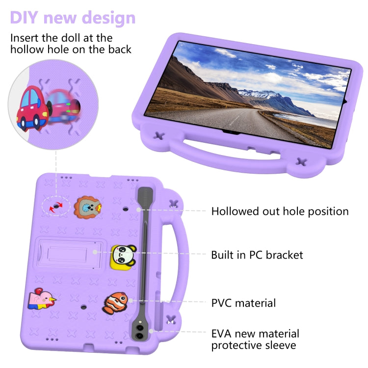 For Samsung Galaxy Tab S8+ 12.4 X800/X806 Handle Kickstand Children EVA Shockproof Tablet Case(Light Purple) - Galaxy Tab S8+ Cases by buy2fix | Online Shopping UK | buy2fix