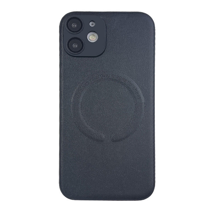 For iPhone 12 Leather All-inclusive MagSafe TPU Phone Case(Black) by buy2fix