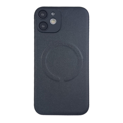 For iPhone 12 Leather All-inclusive MagSafe TPU Phone Case(Black) by buy2fix