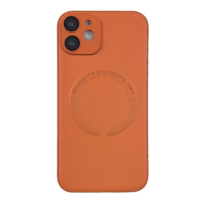 For iPhone 12 Leather All-inclusive MagSafe TPU Phone Case(Orange) by buy2fix