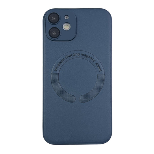 For iPhone 12 Leather All-inclusive MagSafe TPU Phone Case(Blue) by buy2fix