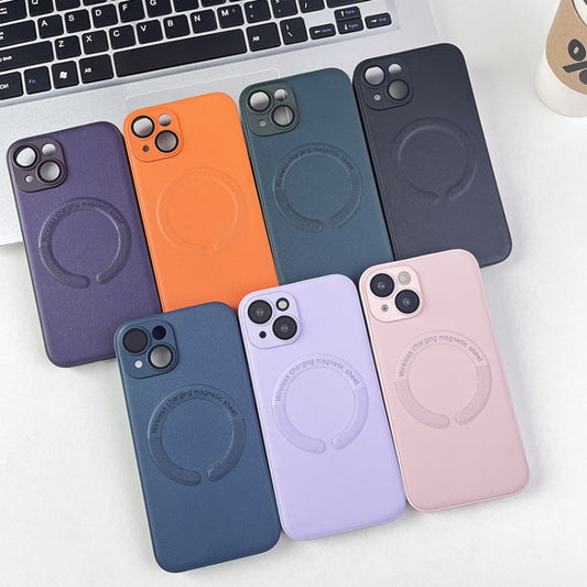 For iPhone 12 Pro Max Leather All-inclusive MagSafe TPU Phone Case(Purple) by buy2fix