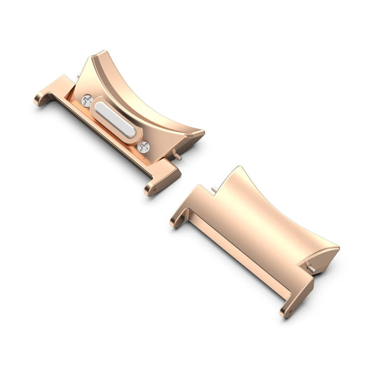 For Samsung Galaxy Watch4 / 4 Classic 46mm 20mm 1 Pair Button Style Curved Metal Watch Band Connector(Rose Gold) - Other Parts by buy2fix | Online Shopping UK | buy2fix