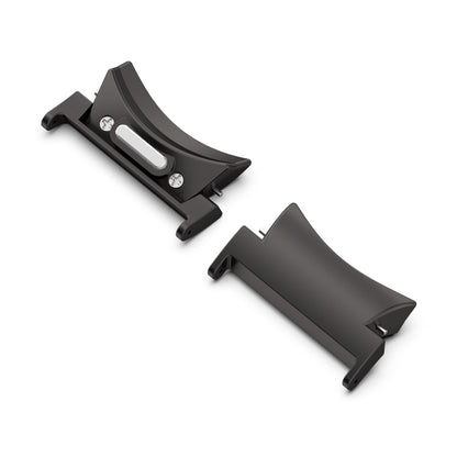 For Samsung Galaxy Watch6 / 6 Classic 22mm 1 Pair Button Style Curved Metal Watch Band Connector(Black) - Other Parts by buy2fix | Online Shopping UK | buy2fix