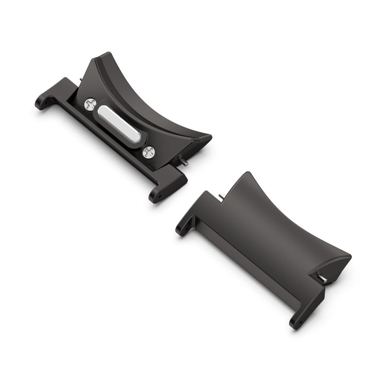 For Samsung Galaxy Watch5 / 5 Pro 22mm 1 Pair Button Style Curved Metal Watch Band Connector(Black) - Other Parts by buy2fix | Online Shopping UK | buy2fix