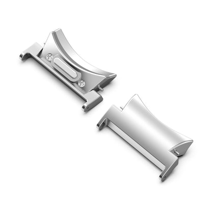 For Samsung Galaxy Watch4 / 4 Classic 46mm 22mm 1 Pair Button Style Curved Metal Watch Band Connector(Silver) - Other Parts by buy2fix | Online Shopping UK | buy2fix