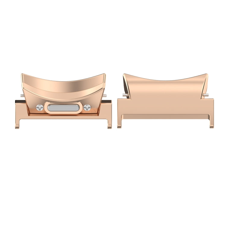 For Samsung Galaxy Watch4 / 4 Classic 46mm 22mm 1 Pair Button Style Curved Metal Watch Band Connector(Rose Gold) - Other Parts by buy2fix | Online Shopping UK | buy2fix