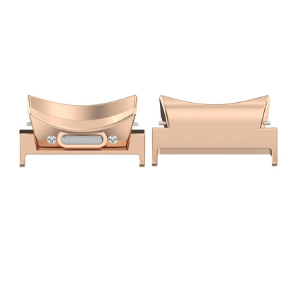 For Samsung Galaxy Watch4 / 4 Classic 46mm 22mm 1 Pair Button Style Curved Metal Watch Band Connector(Rose Gold) - Other Parts by buy2fix | Online Shopping UK | buy2fix