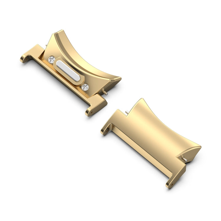 For Samsung Galaxy Watch4 / 4 Classic 46mm 22mm 1 Pair Button Style Curved Metal Watch Band Connector(Gold) - Other Parts by buy2fix | Online Shopping UK | buy2fix