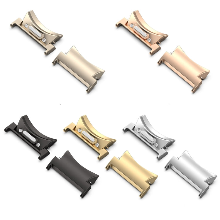 For Samsung Galaxy Watch4 / 4 Classic 46mm 22mm 1 Pair Button Style Curved Metal Watch Band Connector(Rose Gold) - Other Parts by buy2fix | Online Shopping UK | buy2fix