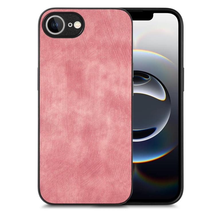 For iPhone 16e Vintage Leather PC Back Cover Phone Case(Pink) - iPhone 16e Cases by buy2fix | Online Shopping UK | buy2fix