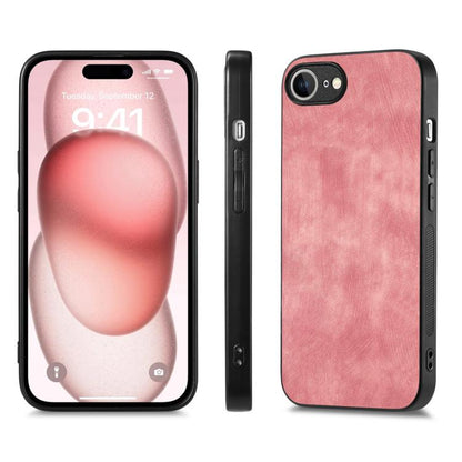 For iPhone 16e Vintage Leather PC Back Cover Phone Case(Pink) - iPhone 16e Cases by buy2fix | Online Shopping UK | buy2fix
