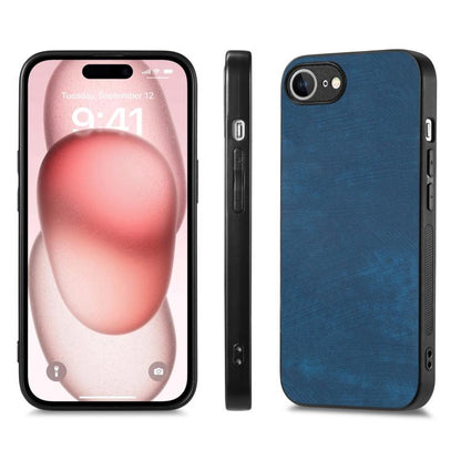 For iPhone 16e Vintage Leather PC Back Cover Phone Case(Blue) - iPhone 16e Cases by buy2fix | Online Shopping UK | buy2fix
