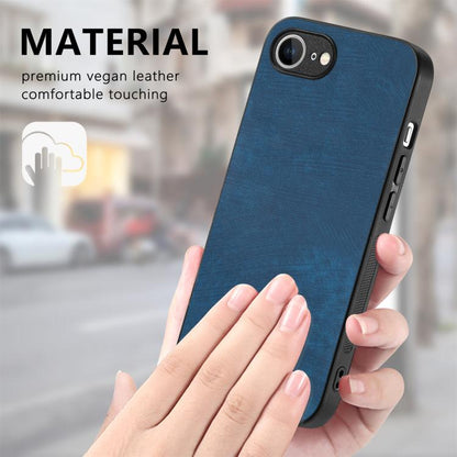 For iPhone 16e Vintage Leather PC Back Cover Phone Case(Blue) - iPhone 16e Cases by buy2fix | Online Shopping UK | buy2fix