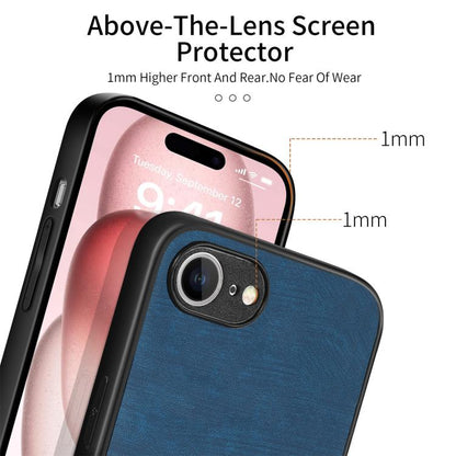 For iPhone 16e Vintage Leather PC Back Cover Phone Case(Blue) - iPhone 16e Cases by buy2fix | Online Shopping UK | buy2fix