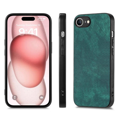 For iPhone 16e Vintage Leather PC Back Cover Phone Case(Green) - iPhone 16e Cases by buy2fix | Online Shopping UK | buy2fix