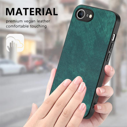 For iPhone 16e Vintage Leather PC Back Cover Phone Case(Green) - iPhone 16e Cases by buy2fix | Online Shopping UK | buy2fix