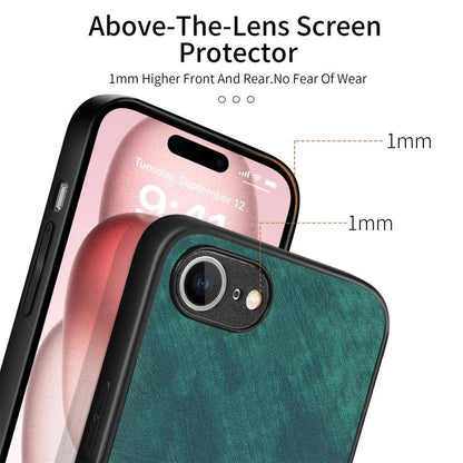 For iPhone 16e Vintage Leather PC Back Cover Phone Case(Green) - iPhone 16e Cases by buy2fix | Online Shopping UK | buy2fix