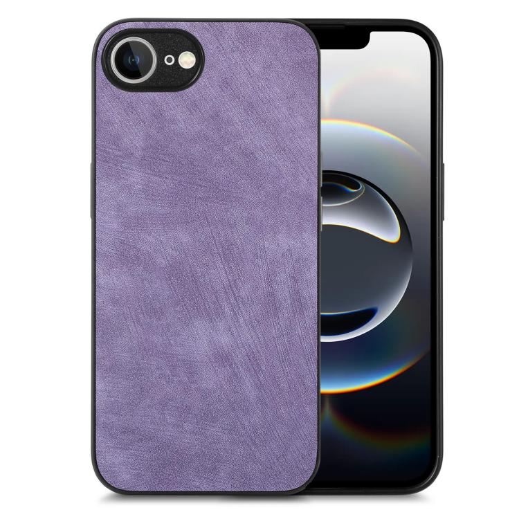 For iPhone 16e Vintage Leather PC Back Cover Phone Case(Purple) - iPhone 16e Cases by buy2fix | Online Shopping UK | buy2fix