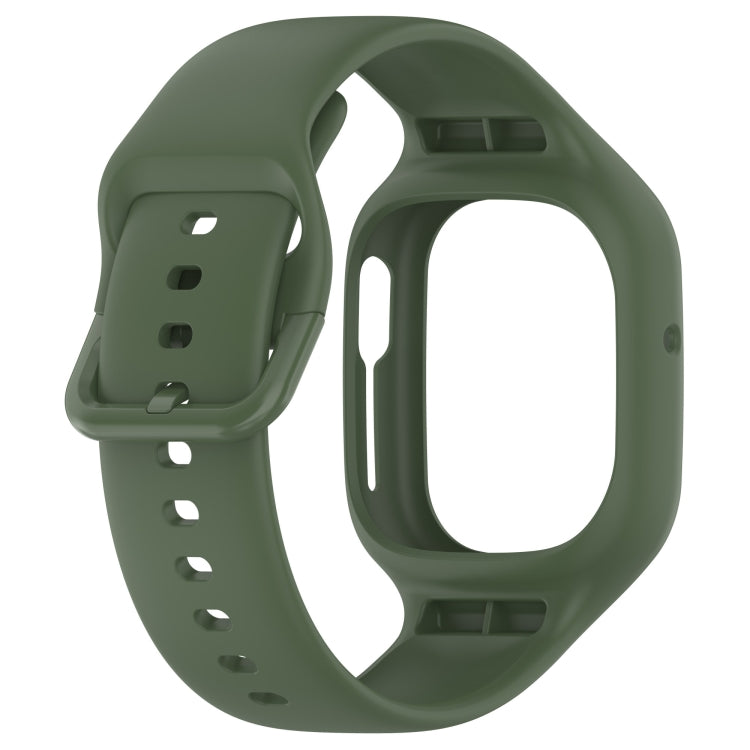 For Honor Watch 4 Integrated Fully Enclosed Silicone Watch Band(Dark Green) by buy2fix
