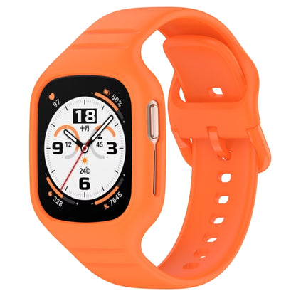For Honor Watch 4 Integrated Fully Enclosed Silicone Watch Band(Orange) by buy2fix