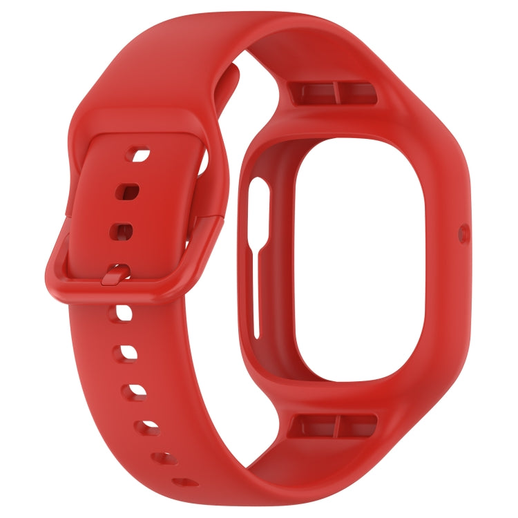 For Honor Watch 4 Integrated Fully Enclosed Silicone Watch Band(Red) by buy2fix