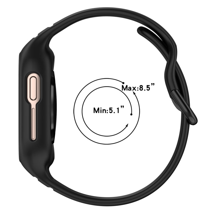 For Honor Watch 4 Integrated Fully Enclosed Silicone Watch Band(Black) by buy2fix