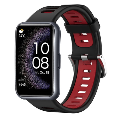 For Huawei Watch Fit Special Edition Two-Color Silicone Watch Band(Black+Red) by buy2fix