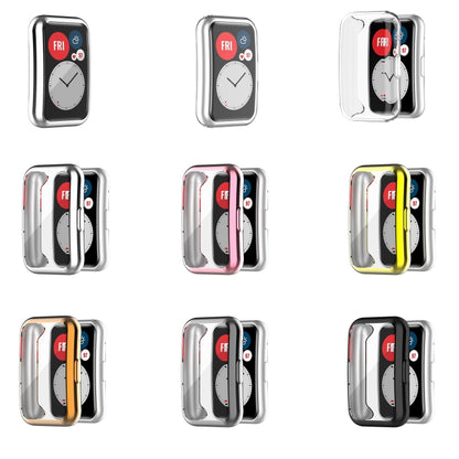 For Huawei Watch Fit New TPU Electroplating Watch Protective Case(Pink) by buy2fix