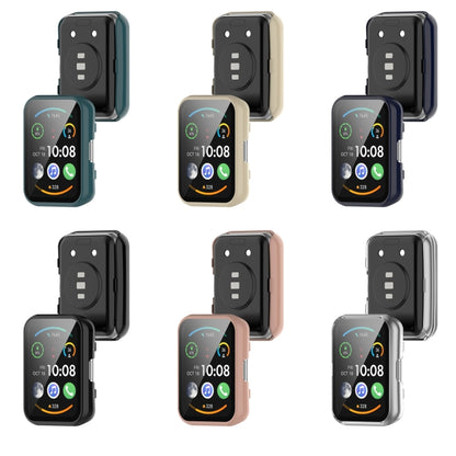 For Huawei Watch Fit PC + 9H Tempered Film Integrated Watch Protective Case(Black) by buy2fix