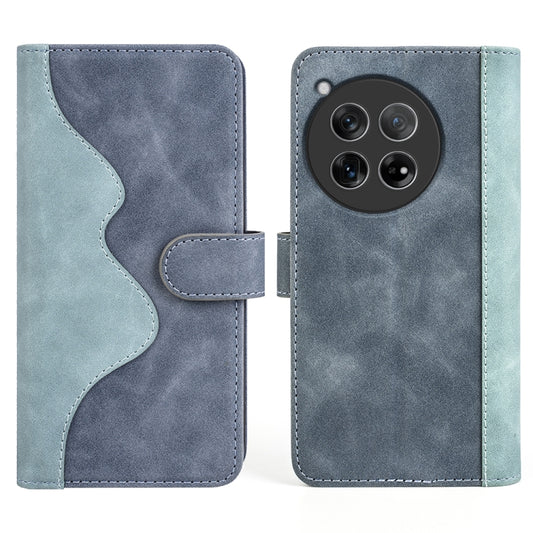 For OnePlus 12 Stitching Horizontal Flip Leather Phone Case(Blue) - OnePlus Cases by buy2fix | Online Shopping UK | buy2fix