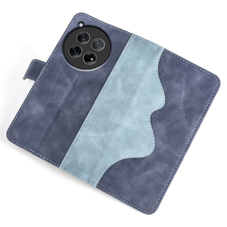 For OnePlus 12 Stitching Horizontal Flip Leather Phone Case(Blue) - OnePlus Cases by buy2fix | Online Shopping UK | buy2fix