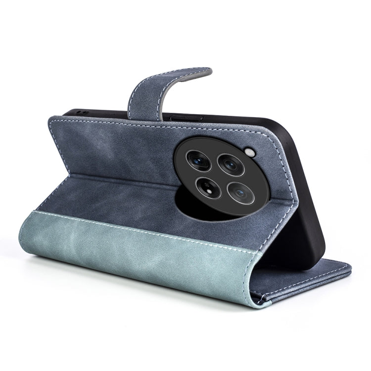 For OnePlus 12 Stitching Horizontal Flip Leather Phone Case(Blue) - OnePlus Cases by buy2fix | Online Shopping UK | buy2fix