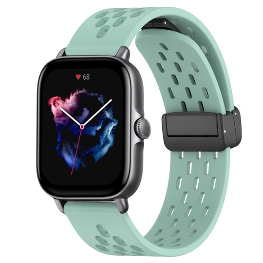 For Amazfit GTS 3 20mm Folding Magnetic Clasp Silicone Watch Band(Water Duck)