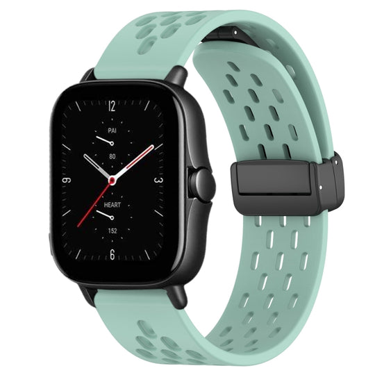 For Amazfit GTS 2E 20mm Folding Magnetic Clasp Silicone Watch Band(Water Duck)