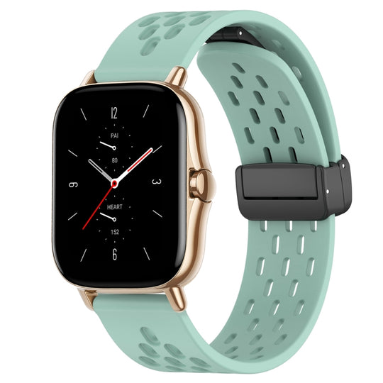 For Amazfit GTS 2 20mm Folding Magnetic Clasp Silicone Watch Band(Water Duck)