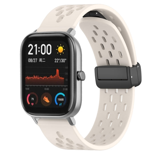 For Amazfit GTS 20mm Folding Magnetic Clasp Silicone Watch Band(Starlight)