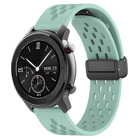 For Amazfit GTR 42mm 20mm Folding Magnetic Clasp Silicone Watch Band(Water Duck) - Watch Bands by buy2fix | Online Shopping UK | buy2fix