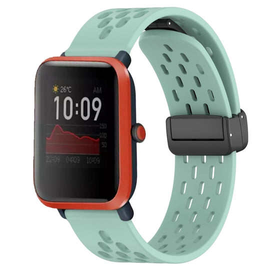 For Amazfit Bip 1S 20mm Folding Magnetic Clasp Silicone Watch Band(Water Duck)
