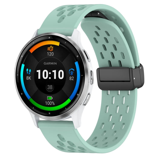 For Garmin Venu 3 22mm Folding Magnetic Clasp Silicone Watch Band(Teal)